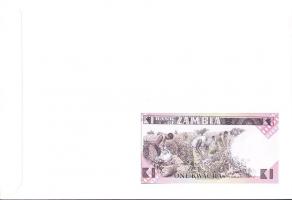Zambia 1986-88. 1K szign.7. dekoratív bankjegyes, bélyeges borítékon, bélyegblokkal T:I