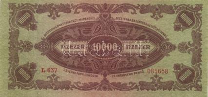 1945. 10000P bélyeggel T:II+ (nincs hajtva, kis sarokkopás)
