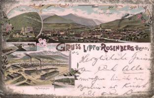 Rózsahegy with textile factory litho (Rb)