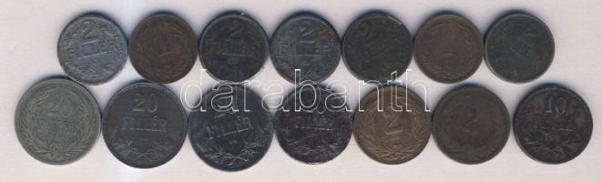 Kis fillér tétel: 1900. 1f T:3, 1901. 1f T:2/3, 1901. 2f T:3, 1908. 2f T:2/3, 1917. 2f T:2/3, 1918. 2f (4x) T:2/3,3, 1915. 10f T:4 R!, 1918. 10f T:2/3, 1894. 20f T:3, 1916. 20f (2x) T:2/3,3