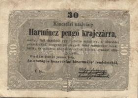 1849. 15Kr T:III/IV, 1849. 30Kr (4x) 2db "csillagos" T:III, 1848. 2Ft T:IV