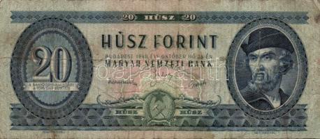 Kis forint tétel jobbakkal: 1949. 20Ft T:III-, 1957. 20Ft (2x) T:III,III/IV, 1960. 20Ft "C" T:III R!, 1951. 50Ft T:III-, 1947. 100Ft T:III/IV