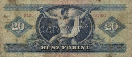 Kis forint tétel jobbakkal: 1949. 20Ft T:III-, 1957. 20Ft (2x) T:III,III/IV, 1960. 20Ft "C&quot...