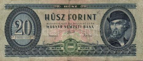 Kis forint tétel jobbakkal: 1949. 20Ft T:III-, 1957. 20Ft (2x) T:III,III/IV, 1960. 20Ft "C&quot...