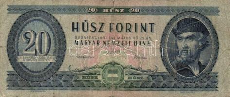 Kis forint tétel jobbakkal: 1949. 20Ft T:III-, 1957. 20Ft (2x) T:III,III/IV, 1960. 20Ft "C&quot...