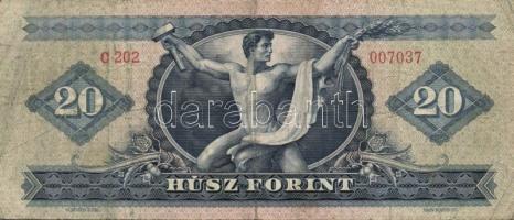 Kis forint tétel jobbakkal: 1949. 20Ft T:III-, 1957. 20Ft (2x) T:III,III/IV, 1960. 20Ft "C&quot...