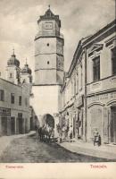 Trencsén Torony street with the boutique of Márk Reisz and the shop of Mór Feldmann