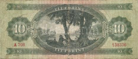 1962. 10Ft fordított hátlapi alapnyomattal "01" T:III/IV