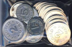 DN német játékpénzek 2M (15x) + 1Pf + 2Pf (8x) T:1,2 / Spielgeld 2Mark (15x), 2Pf (8x), 1Pf