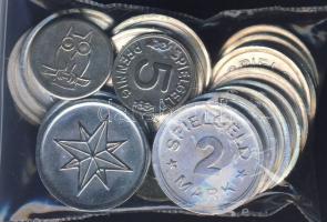 DN német játékpénzek 2M (15x) + 1Pf + 2Pf (8x) T:1,2 / Spielgeld 2Mark (15x), 2Pf (8x), 1Pf