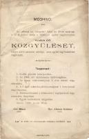 1899 Meghívó az abonyi izraelita nőegylet közgyűlésére/ Einladung für die Versammlung des jüdischen Frauenvereins Abony