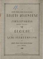 1902 A pinkafői villamos művek részvény-társaság üzleti jelentése és zárszámadása 1901. évről Schodisch Lajos Felső-Eőr/ Bericht und Schlussrechnung der AG der Pinkafőer Elektrischen Werke pro 1901