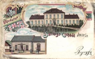 1899 Szilágycseh the shop of Imre Horváth with school litho (EK)