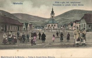 Mehádia main square with Greek Catholic church