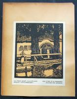 Tipary Dezső (1887-1967):  Tatatóvárosi részlet, linómetszet-papír 17x20 cm