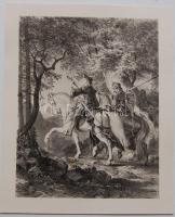 cca 1900: Kalandorok, kőnyomat-papír 17x20 cm