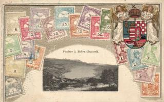 Bakar (Buccari) with a set of Hungarian stamps Emb. litho