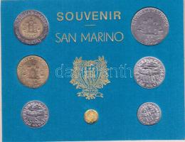 San Marino 1898. 5L modern Au mini utánzata 0,333-as minőségű T:2 + 1978-84. 1L,5L,10L,100L,200L,500L az összes egy szettben T:1,2