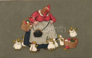 Chicken family litho s: M. Munk