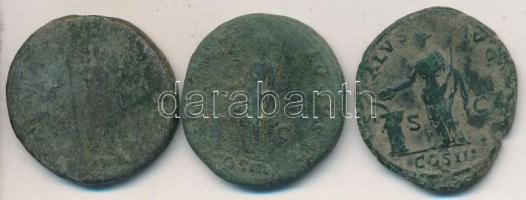 Római Császárság HADRIANUS 117-138. 3db klf As T:vegyes