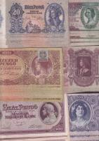 1930. 100P "*"-os (4x) + 1936. 10P (5x) *-os is + 1941. 20P (10x) + 1945. 100P (5x) + 1945. 500P (3x) + 1945. 10000P bélyeggel, különböző színváltozatok (10x) T:II,III,IV összesen 37db!