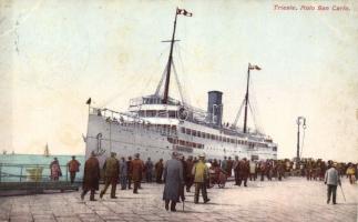 Trieste Molo San Carlo with SS Thalia (Rb)