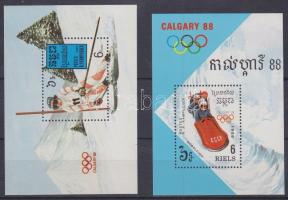 1987-1988 Calgary téli olimpia I-II. 2 db blokk, 1987-1988 Calgary Winter Olympics I-II 2 blocks
