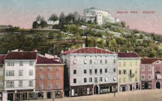 Gorizia castle with the shops of Leopoldo Furlani, G. Fonzari and Valentino Venuti