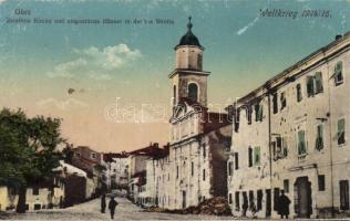 Gorizia damaged Via Stretta and church  (EK)
