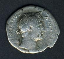 Római Császárság HADRIANUS 117-138. "COS III / Álló Genius" Denar Ag T:3