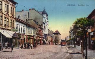 Miskolc Széchenyi utca a Pannónia Szállóval, villamossal