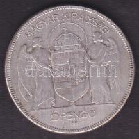 1930. 5P Ag "Horthy jobbra" T:3