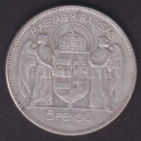 1930. 5P Ag "Horthy jobbra" T:3