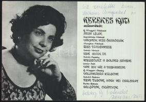 Kerekes Kati fotólap az énekesnő saját kezű aláírásával