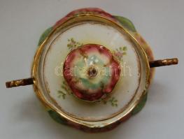 ccí 1900 Finom, kézzel festett olasz porcelán kávés készlet- Kiöntő, cukortartó + 3 csésze aljjal (e...