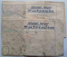 1914-1916 8 db I. világháborús katonai térkép többnyire kiváló állpotban / 8 WW. I. military maps, m...