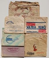 cca 1920-1940 12 db reklámzacskó, jórészt különbözőek / 12 paper-bags with commercial