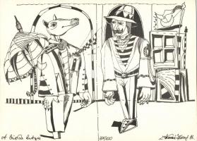 Z. Kovács József: 12 db sorszámozott, jelzett illusztráció ofszet-papír 22x30 cm