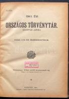 1941 Országos Törvénytár évfolyama dombornyomott egészvászon kötésben