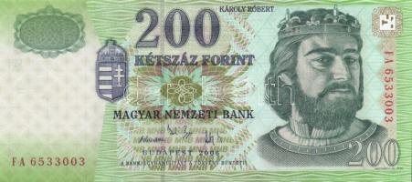 1998-2007. 200Ft (8x) mind klf évszámmal T:I