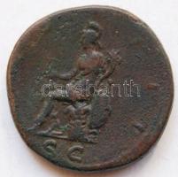 Római Császárság HADRIANUS 117-138. "COS III SC / Ülő Roma" Sestertius (23.7g) T:2/3