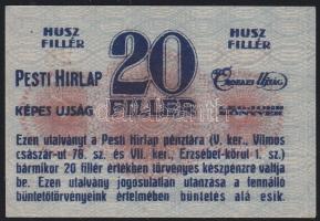 Budapest DN "Pesti Hírlap" 20f T:II+ hajtatlan, kis saroktörés