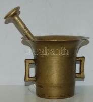 Réz mozsár + törő / Copper mortar 14 cm magas