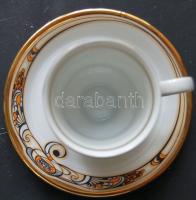 Rendkívül szép Hollóházi mokkáskészlet 6 pohár aljjal / Coffe set of 6 beautiful Hollóházi chinaware