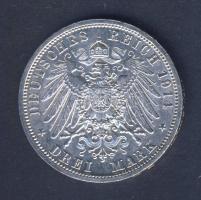 Német Birodalom/Császárság/Poroszország 1914. 3M Ag Wilhelm II uniformisban T:2+ apró ph.