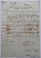 1805 Helytartótanácsi levél  gr. Brunswick József országbíró, Darvas Ferenc költő, követ és Bereczky János saját kezű aláírásaival / Official letter ot the Governing Council with signatures