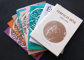 Az érem magazin 8 példánya 1976-2000. + 1998-99. Értesítő-a MÉE kiadványának 2 példánya + Ferenczy Béni 1890-1990.