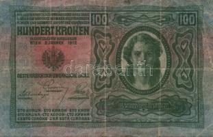 1912 100K "Magyarország" piros körbélyegzővel T:III