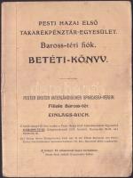 Pesti Hazai Első Takarékpénztár Egyesület Baross-tér betétkönyv