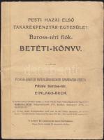 1914 Pesti Hazai Első Takarékpénztár Egyesület Baross-tér betétkönyv